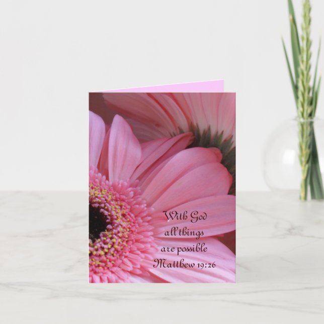 "With God all things are possible" Scripture Note Card (Front)