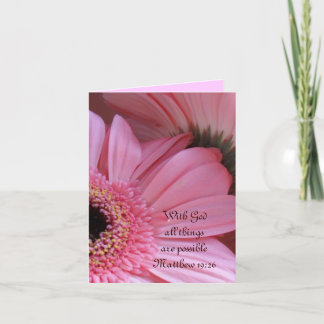 "With God all things are possible" Scripture Note Card