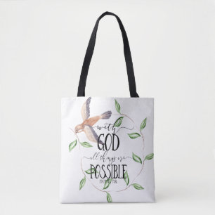 With God All Things Are Possible Tote Bag