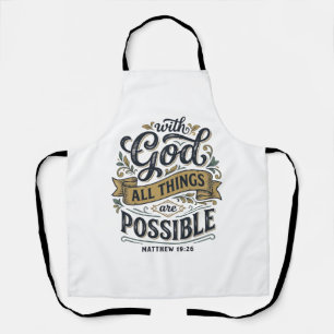 With God All Things Are Possible Vintage Christian Apron