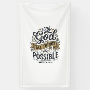 With God All Things Are Possible Vintage Christian Banner