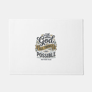 With God All Things Are Possible Vintage Christian Doormat