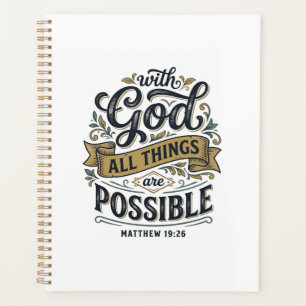 With God All Things Are Possible Vintage Christian Planner