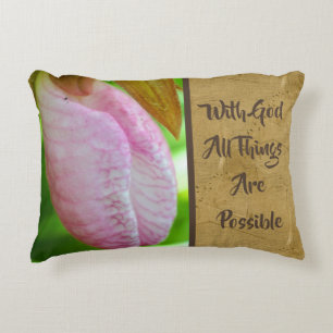 With God All Things Possible Inspirational   Decorative Cushion