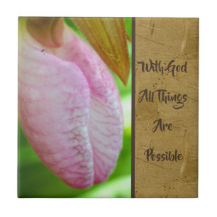 With God All Things Possible Inspirational  Tile