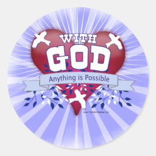 With God Anything is Possible Classic Round Sticker