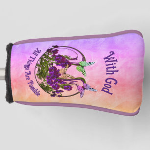 With God Butterfly Flower Art Inspirational   Golf Head Cover