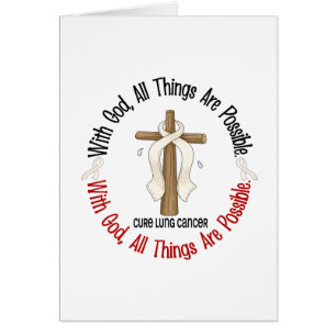 WITH GOD CROSS Lung Cancer T-Shirts & Gifts