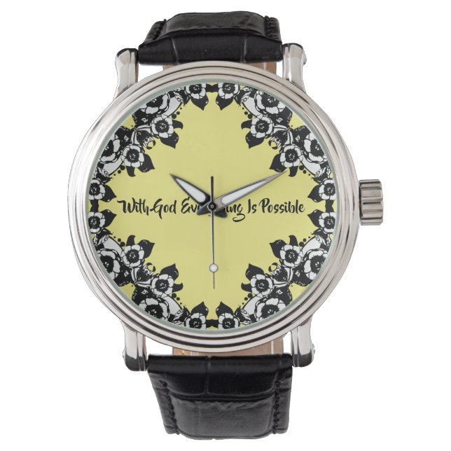 With God Everything Is Possible Bible Quotes Watch (Front)