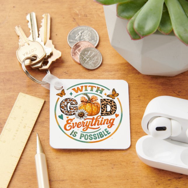 With God Everything Is Possible  Key Ring (Desk)