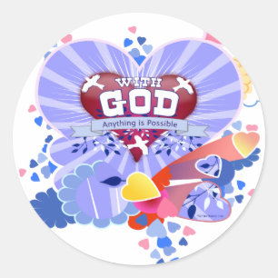 With God Hearts Classic Round Sticker