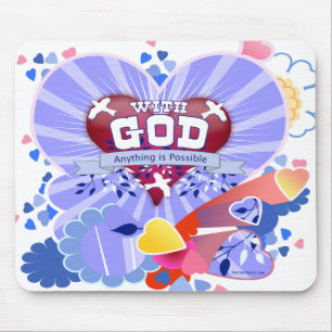 With God Hearts Mouse Mat