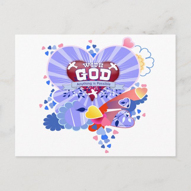 With God Hearts Postcard (Front)