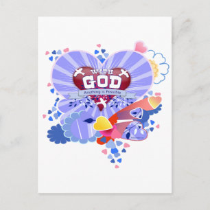 With God Hearts Postcard