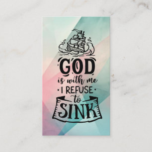 With God I refuse to sink Prayer Business Card