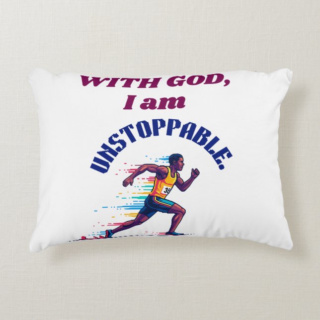 With God, I'm Unstoppable Decorative Cushion (Front)
