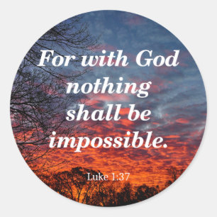 With God, Luke 1:37 Classic Round Sticker