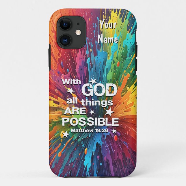 With God Matthew 19-26 Case-Mate iPhone Case (Back)