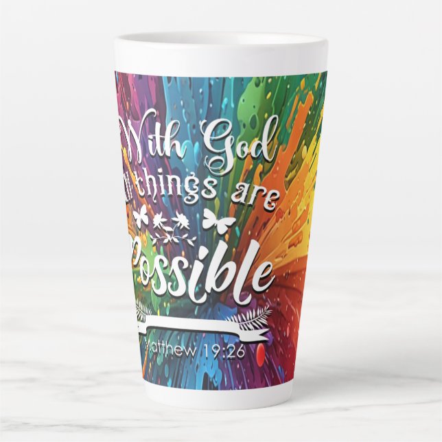 With God Matthew 19-26 Latte Mug (Front)