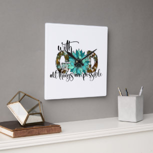 With God Square Wall Clock