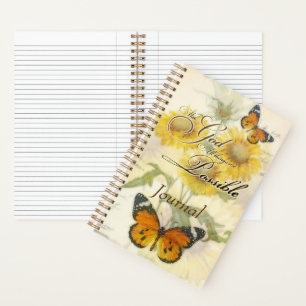 With God Sunflowers and butterfly   journal