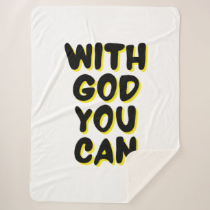 With God You Can Faith Based Sherpa Blanket