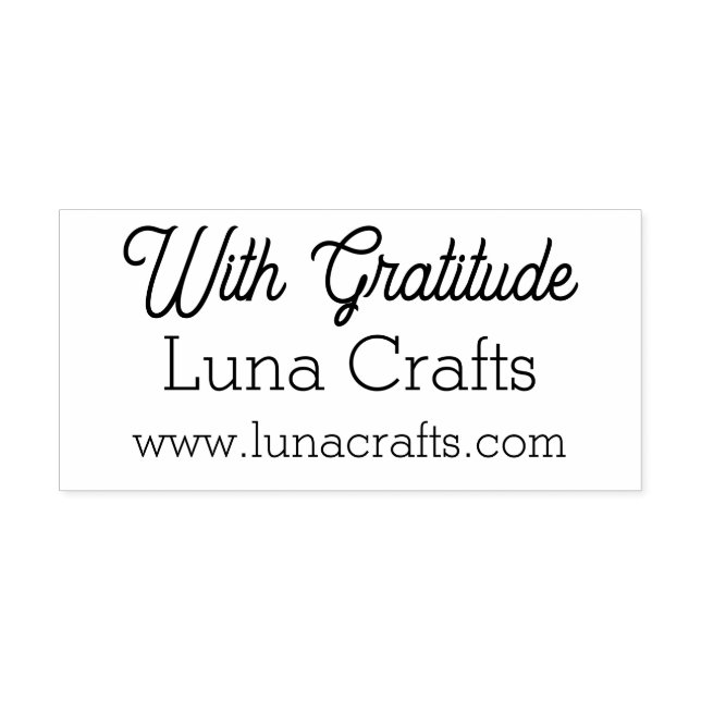 With Gratitude Custom Business Store Name & Websit Rubber Stamp (Imprint)