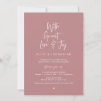With Great Love and Joy, Wedding Elopement Dinner