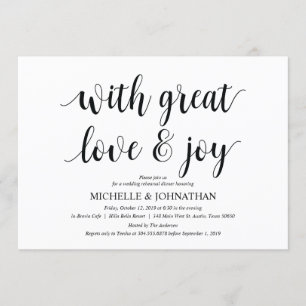 With great love Rehearsal Dinner Invitation cards