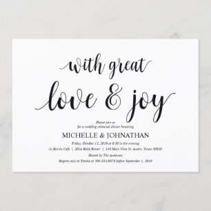 With great love, Rehearsal Dinner Invitation cards