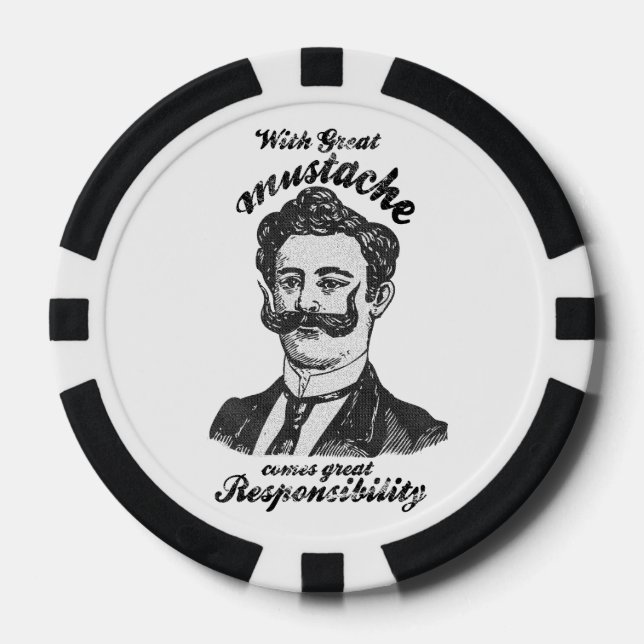 With great moustache comes great responsibility. poker chips (Front)