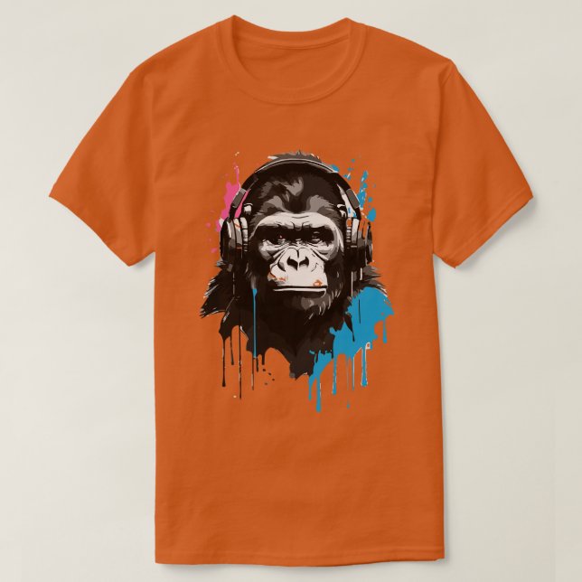 with headphones T-Shirt (Design Front)