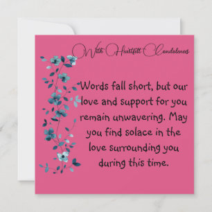 With Heartfelt Condolences Card