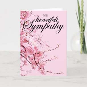 "With Heartfelt Sympathy" Cherry Blossom Card