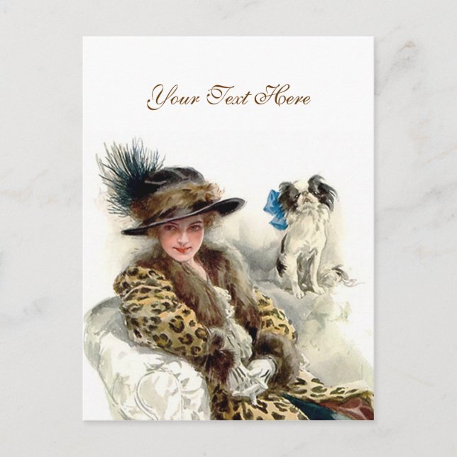 With Her Dog 2 Postcard (Front)