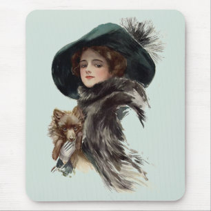With Her Dog Mouse Mat