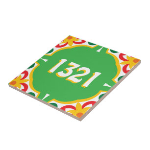 With house number Azulejos, decorative pattern,   Tile