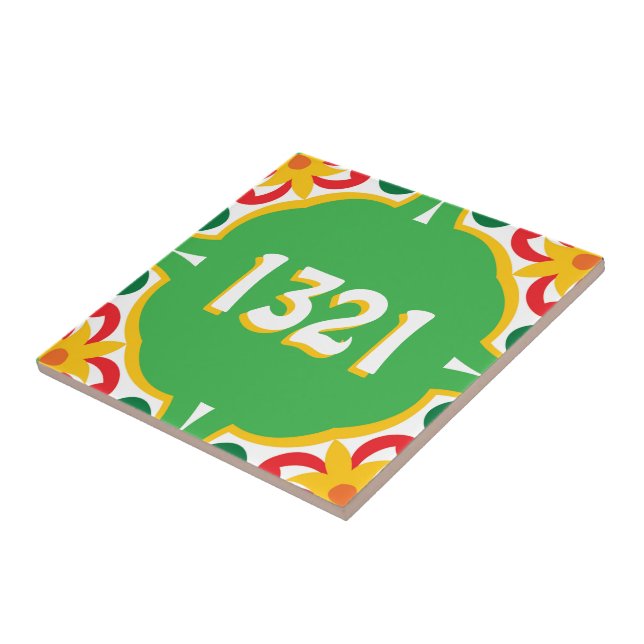  With house number Azulejos, decorative pattern,   Tile (Side)