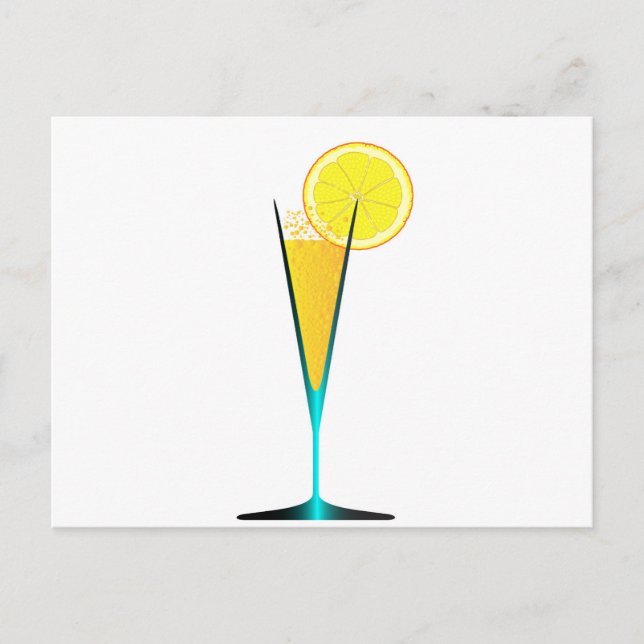 With Ice And Lemon Postcard (Front)