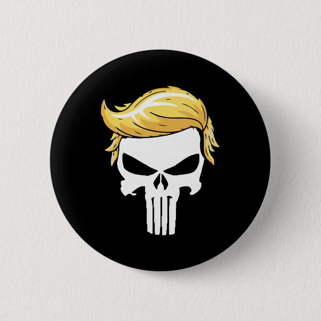 With Iconic Trump Hair President Supporter  6 Cm Round Badge (Front)