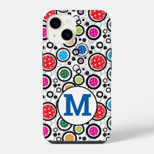 With initial Pattern with Pickleballs iPhone 14 Case