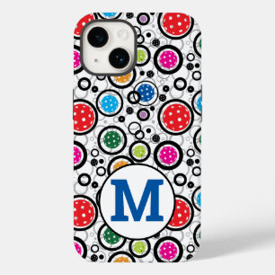 With initial Pattern with Pickleballs iPhone 14 Case-Mate iPhone 14 Case