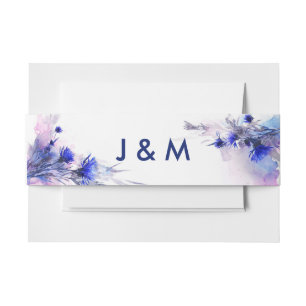 💍With initials Cornflower Reverie  Invitation Belly Band