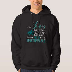 With Jesus In Her Heart and Reins In Her Hands She Hoodie