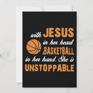 with jesus in her heart basketball t-shirts