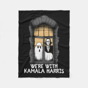 With Kamala Harris Funny Halloween Election Scary Fleece Blanket