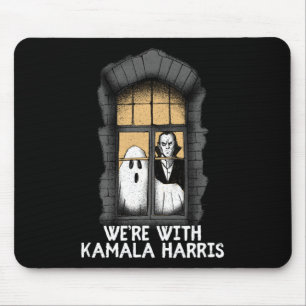 With Kamala Harris Funny Halloween Election Scary Mouse Mat