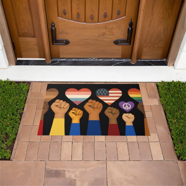 With Liberty and Justice for All Protest Freedom Doormat (Outdoor)