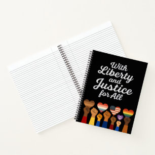 With Liberty and Justice for All Protest Freedom Notebook