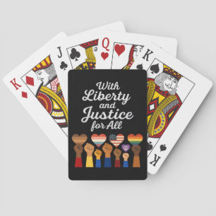With Liberty and Justice for All Protest Freedom Playing Cards